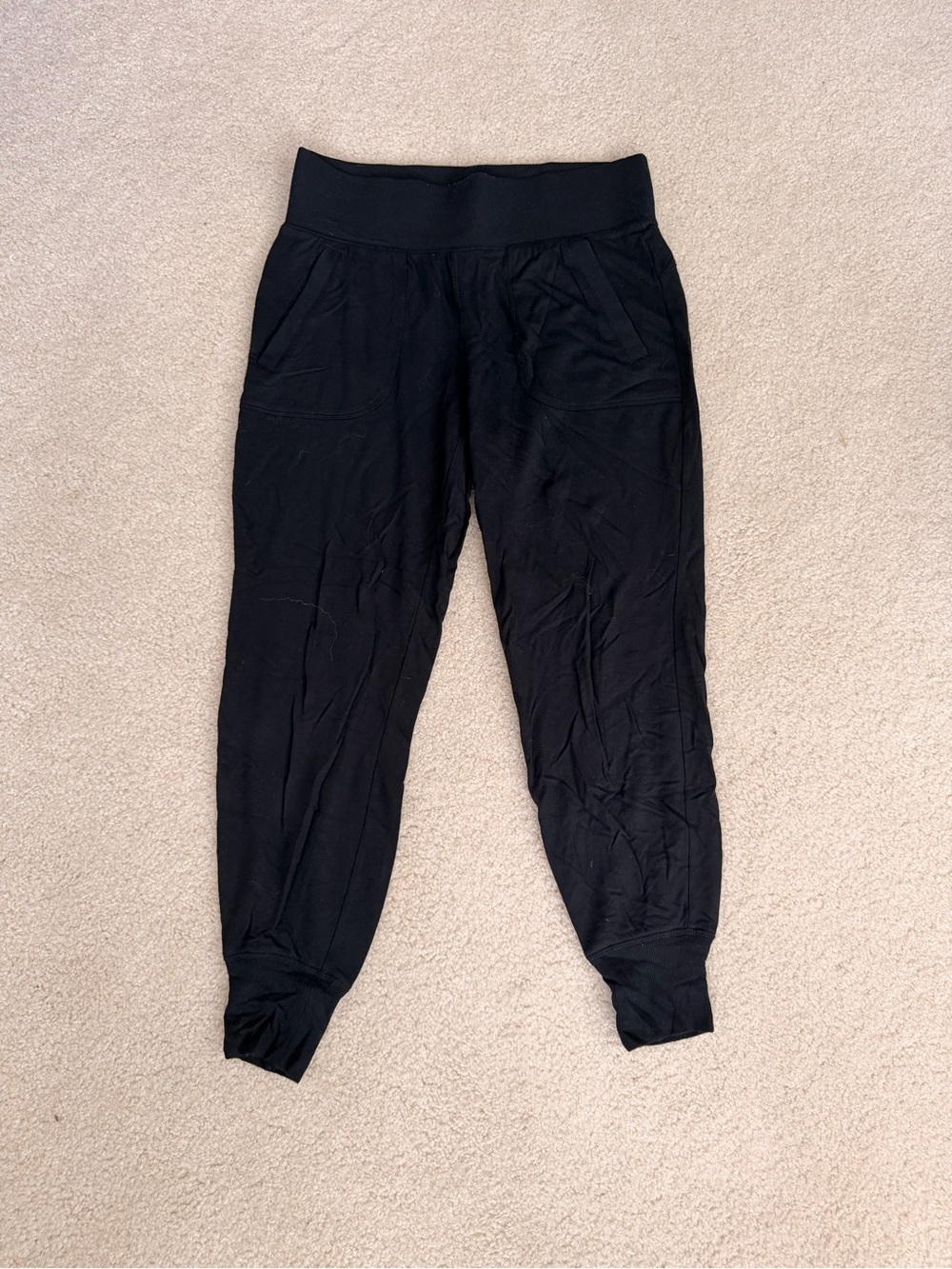 Athleta Black Performance Joggers with Cuffed Ankles